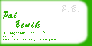 pal benik business card